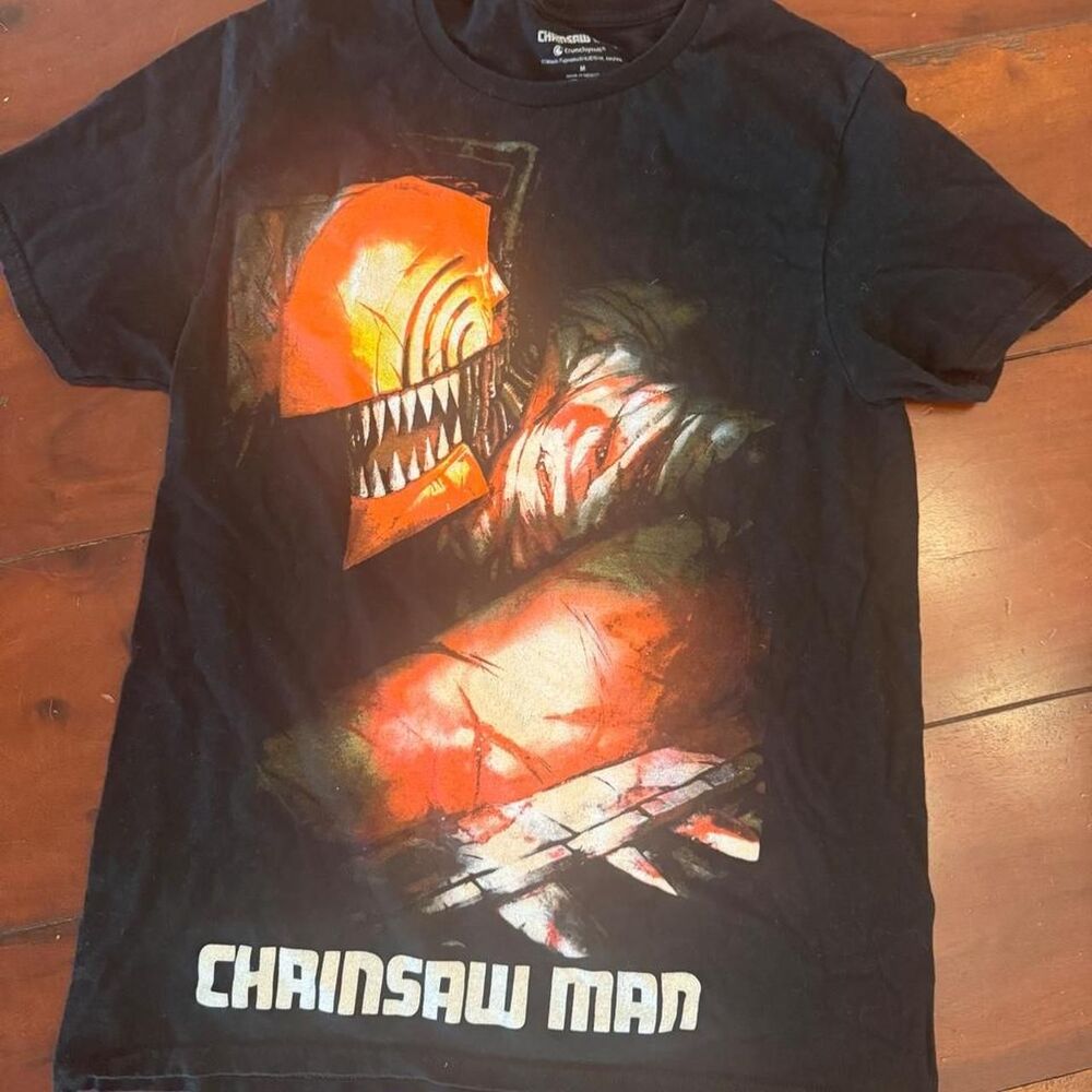 Chainsaw Man Crunchyroll Mens Black Anime Graphic T Shirt Size M
